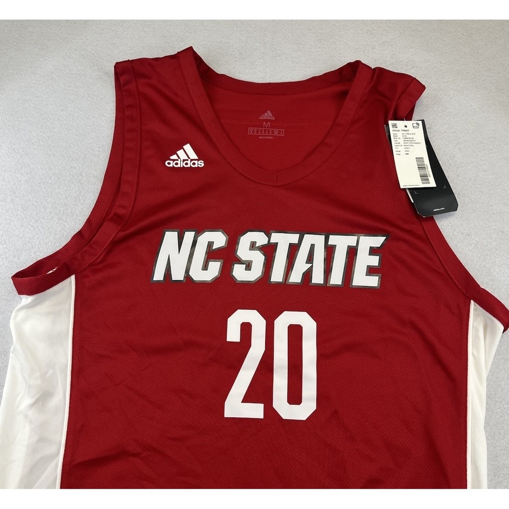 NC State Wolfpack‎ Adidas NCAA #20 Official Basketball Team Red Jersey Men's M